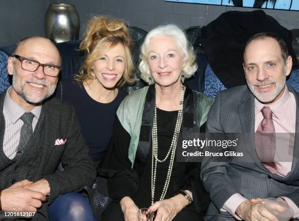 Will Cantler, Maddie Corman, mother in-law Jane Alexander and son Jace Alexander pose at the opening night after party for the new Second Stage play...