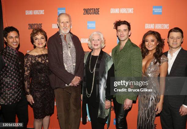 Maulik Pancholy, Priscilla Lopez, James Cromwell, Jane Alexander, Michael Urie, Ashley Park and Ben McKenzie pose at the opening night after party...