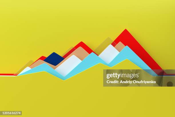 abstract multi colored line chart - stock market charts stock pictures, royalty-free photos & images