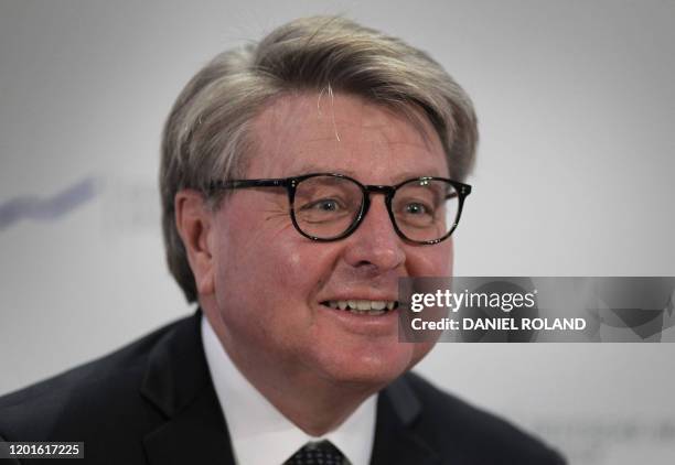 Theodor Weimer, CEO of German company Deutsche Boerse addresses the media during the company's annual financial statement at its headquarters in...