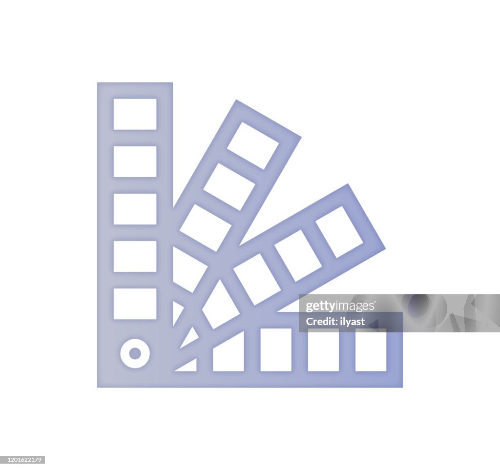Materials & Printing Technology Gradient Fill Color & Paper-Cut Style Icon Design