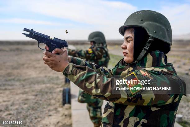 In this photo taken on February 17 Afghan National Army soldiers take part in a military exercise at a base in Guzara district in Herat province.
