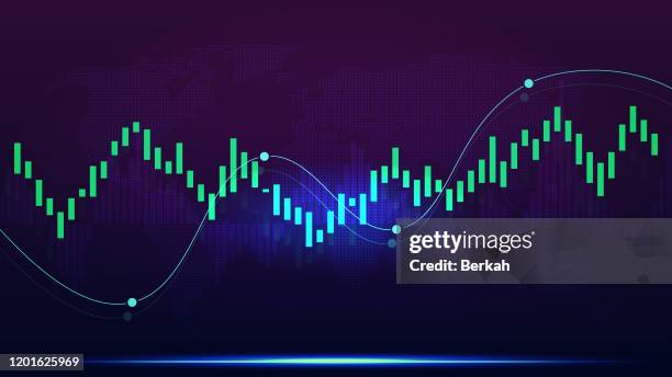 stock market or forex trading graph - 2018 trends stock pictures, royalty-free photos & images