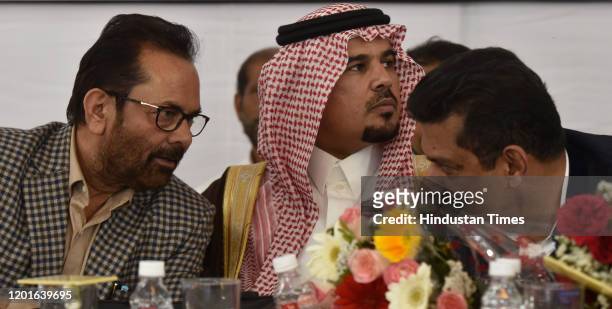 Union Minister for Minority Affairs Mukhtar Abbas Naqvi during the inauguration of training programme of Haj 2020 trainers at Haj House, on February...