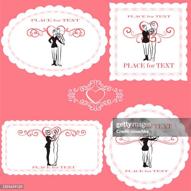 st.valentine's icon set - fiancé stock illustrations