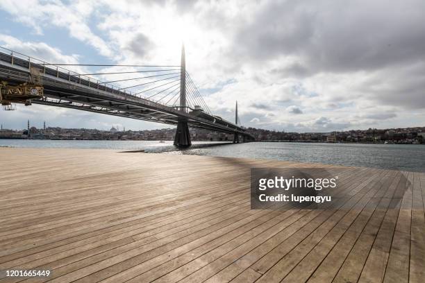 empty jetty in istanbul - contemporary istanbul stock pictures, royalty-free photos & images