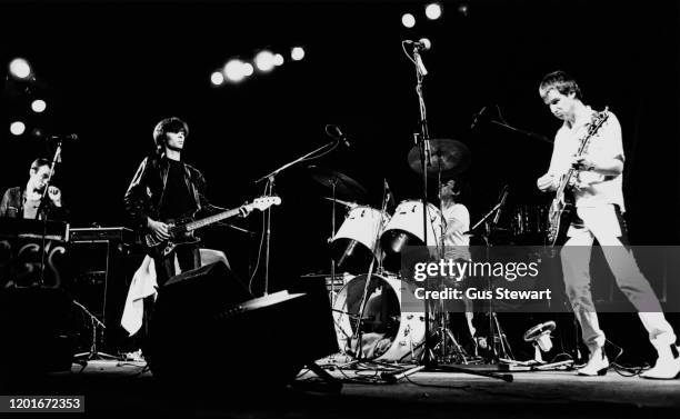 British rock band XTC performing live, circa 1978.