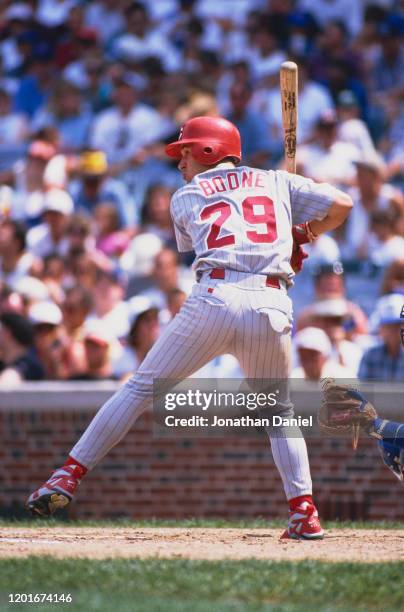 Bret Boone, Second Baseman for the Cincinnati Reds at bat during the Major League Baseball National League West game against the Chicago Cubs on...