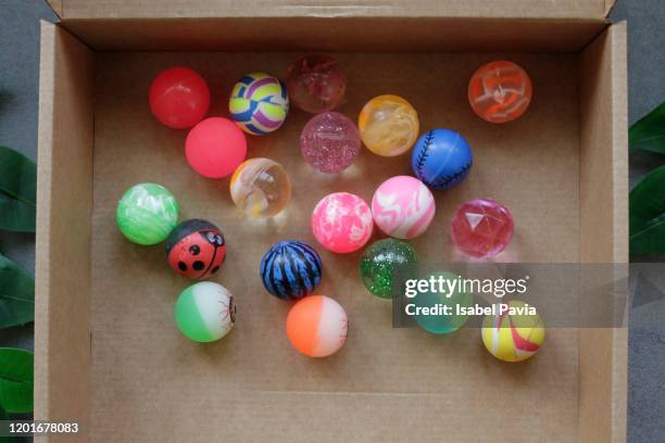 toy balls in box - bounce bildbanksfoton och bilder