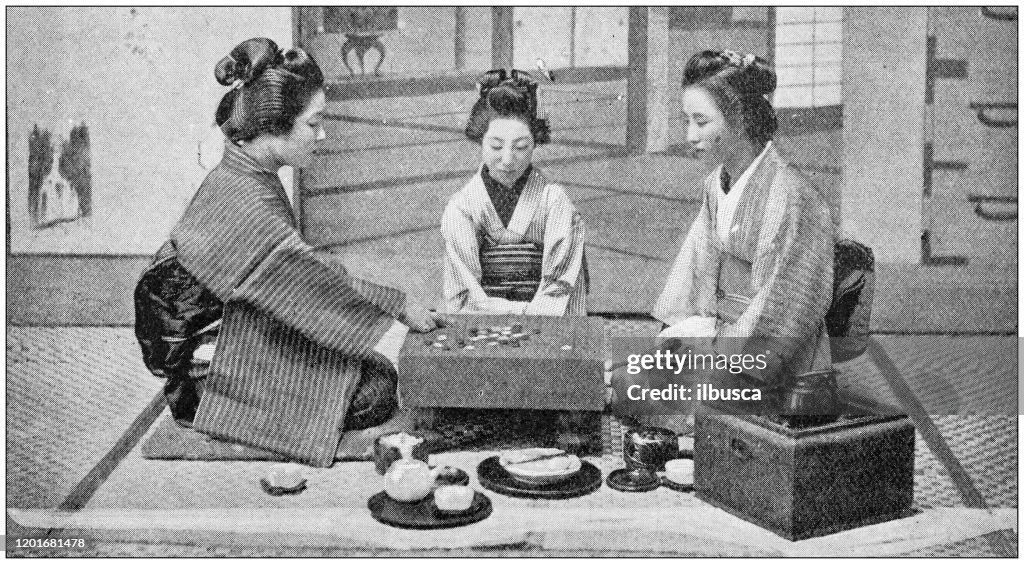 Antique photo: Japanese traditional games