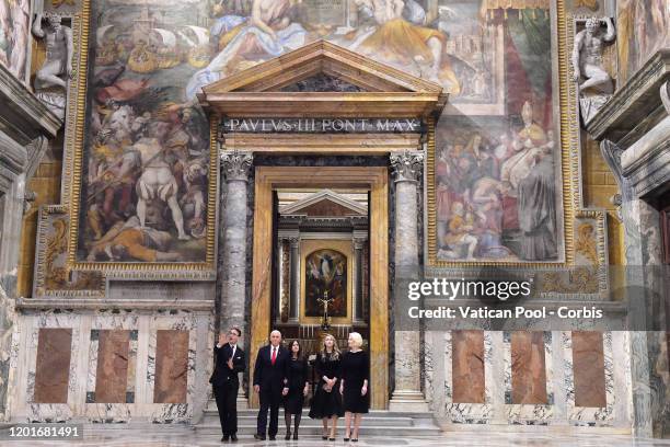 Vice President Mike Pence daughter-in-law Sarah, Mike Pence, his wife Karen and Callista Louise Gingrich, US Ambassador to the Holy See, visit the...