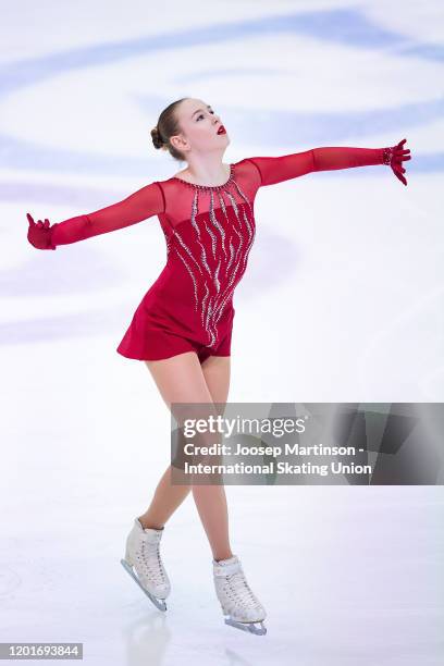 Anita Ostlund of Sweden competes in the Ladies Short Program during day 3 of the ISU European Figure Skating Championships at Steiermarkhalle on...