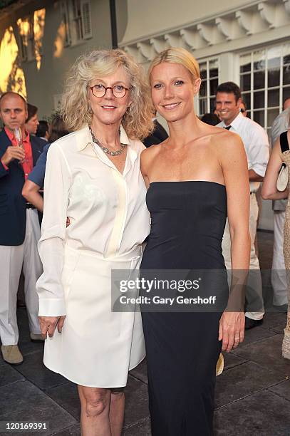 Actress Gwyneth Paltrow , and her mother, actress Blythe Danner attend Baby Buggy Summer Dinner on July 30, 2011 in East Hampton, New York.