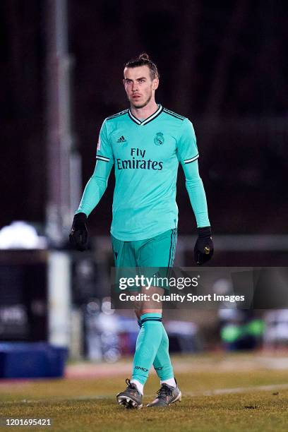Gareth Bale of Real Madrid CF looks on during the Copa del Rey round of 32 match between Unionistas CF and Real Madrid CF at stadium of Las Pistas on...