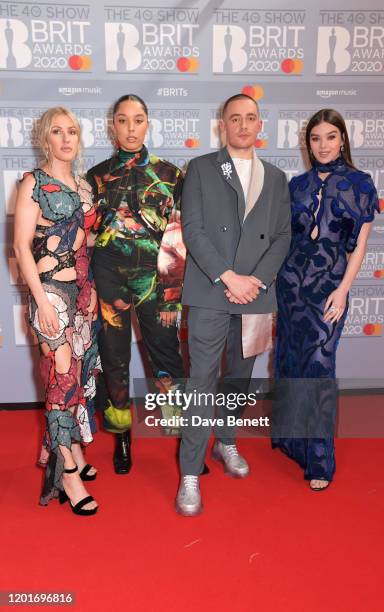 Ellie Goulding, Grace Carter, Dermot Kennedy and Hailee Steinfeld attend The BRIT Awards 2020 at The O2 Arena on February 18, 2020 in London, England.