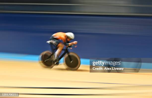 Michael Gill of AeroLab Ward WheelZ in action during the Male Individual Pursuit on Day One of the 2020 HSBC National Track Championships at National...