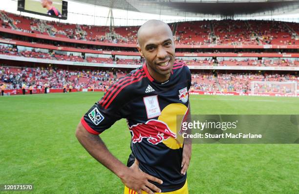 Thierry Henry of the New York Red Bulls during the Emirates Cup match between Arsenal and New York Red Bulls at the Emirates Stadium on July 31, 2011...