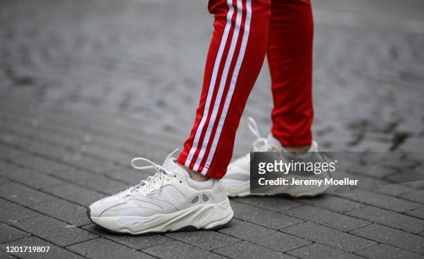 Benjamin Beyer wearing Adidas joggingpants, Balenciaga shirt and Adidas Yeezy sneaker on January 24, 2020 in Cologne, Germany.