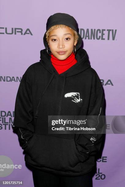 Amandla Stenberg attends the 2020 Sundance Film Festival - "BLKNWS" Premiere at Temple Theater on January 24, 2020 in Park City, Utah.