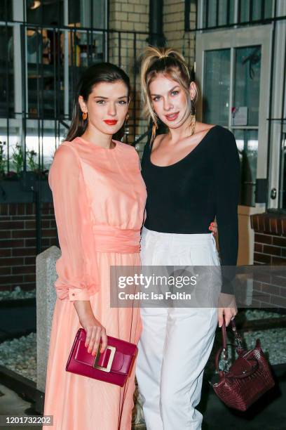 German actress Caroline Hartig and German actress Zsa Zsa Inci Buerkle attend the Place To B Pre-Berlinale-Dinner at Restaurant Tim Raue on February...