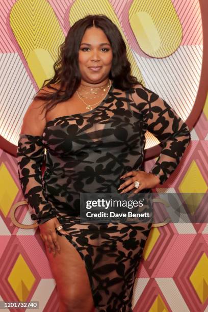 Lizzo attends the Warner Music & CIROC BRIT Awards house party, in association with GQ, at The Chiltern Firehouse on February 18, 2020 in London,...