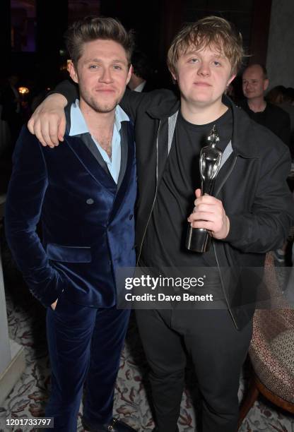 Niall Horan and Lewis Capaldi attend the Universal Music BRIT Awards after-party 2020 hosted by Soho House & PATRON at The Ned on February 18, 2020...