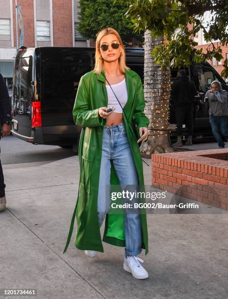 Hailey Rhode Bieber is seen on February 18, 2020 in Los Angeles, California.