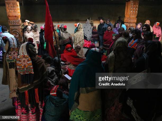 Kalash people hold a funeral ceremony for the deceased in Chitral in northern Khyber Pakhtunkhwa, Pakistan on January 06, 2020. The people of Kalash,...