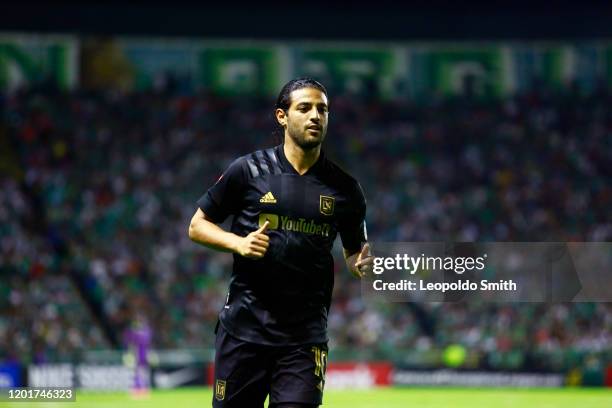 Carlos Vela of LAFC during the round of 16 match between Leon and LAFC as part of the CONCACAF Champions League 2020 at Leon Stadium on February 18,...