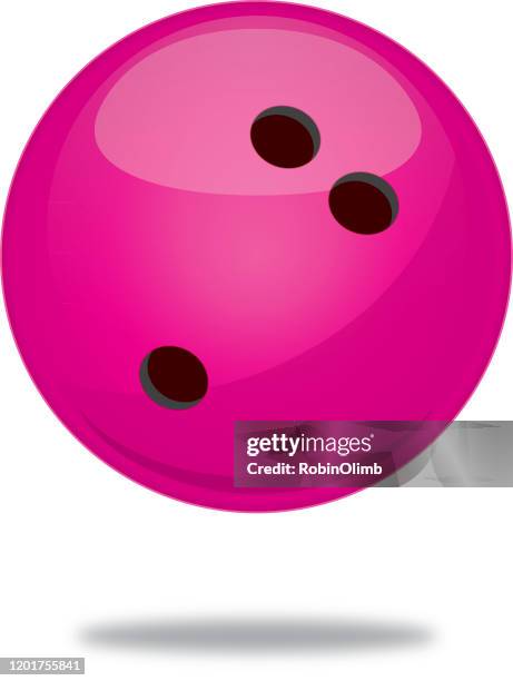 pink bowling ball with shadow icon - shiny ball with shadow stock illustrations