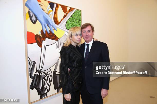 Melonie Foster Hennessy and Prince Charles-Henri de Lobkowicz attend the Party for the David Salle Exhibition at Thaddaeus Ropac Gallery, on January...