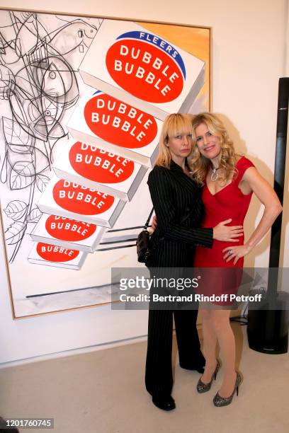 Melonie Foster Hennessy and writer Caroline Von Krockow attend the Party for the David Salle Exhibition at Thaddaeus Ropac Gallery, on January 24,...