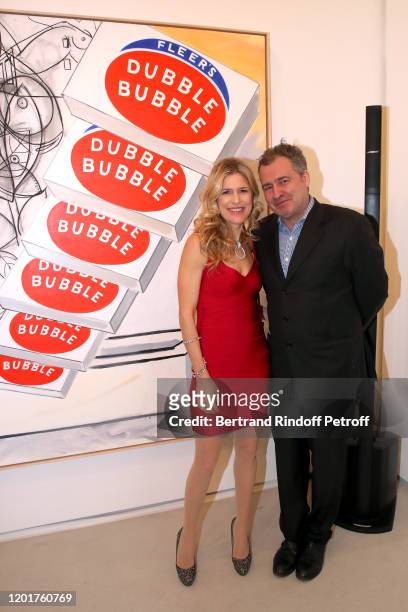 Writer Caroline Von Krockow and Baron Ben von Solms attend the Party for the David Salle Exhibition at Thaddaeus Ropac Gallery, on January 24, 2020...