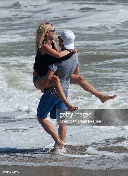 Alexandra Blodgett and Jerry Ferrara attend Brittny And Lisa Gastineau Jewelry Line Preview Event on July 30, 2011 in Malibu, California.