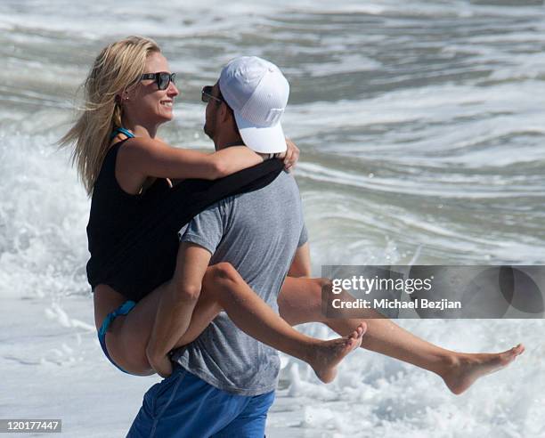 Alexandra Blodgett and Jerry Ferrara attend Brittny And Lisa Gastineau Jewelry Line Preview Event on July 30, 2011 in Malibu, California.