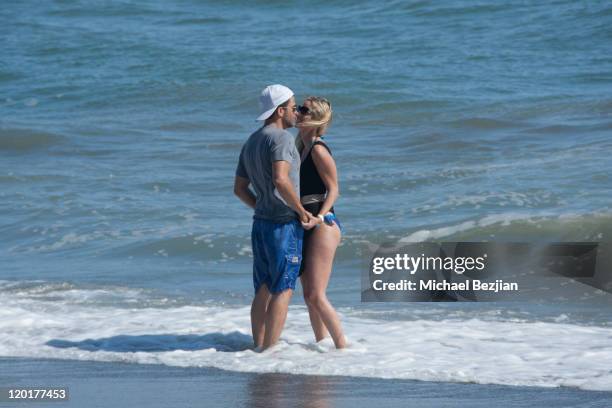 Jerry Ferrara and Alexandra Blodgett attend Brittny And Lisa Gastineau Jewelry Line Preview Event on July 30, 2011 in Malibu, California.