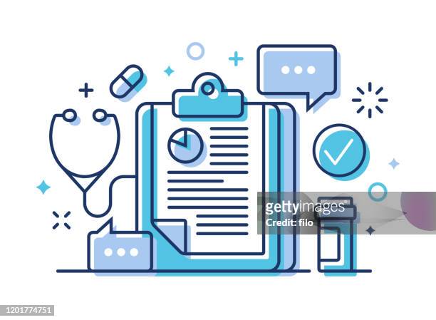 medical data - electronic medical record stock illustrations