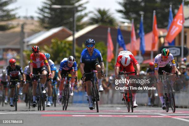 Arrival / Sprint / Giacomo Nizzolo of Italy and Team NTT Pro Cycling / Celebration / Simone Consonni of Italy Team Cofidis Solutions Credits / Sam...