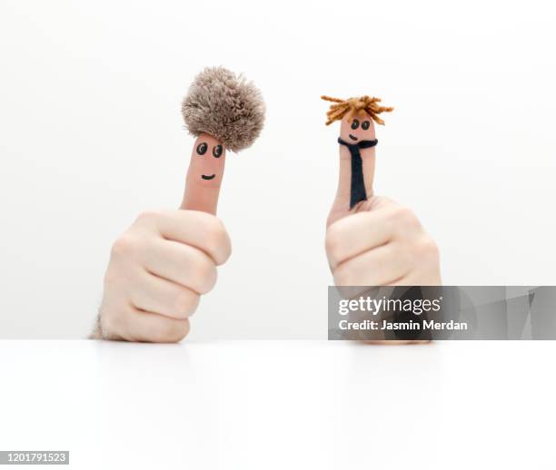 puppet finger talking - thumb emoji stock pictures, royalty-free photos & images