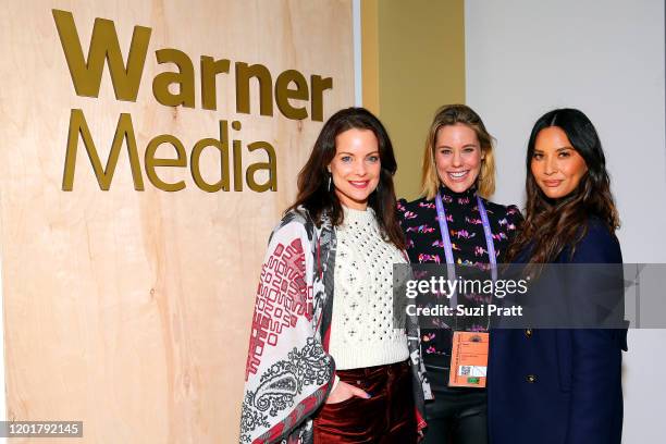 Kimberly Williams-Paisley, Ashley Williams, and Olivia Munn attend the WarnerMedia and AT&T Sundance Kick-Off Party at Lateral on January 24, 2020 in...