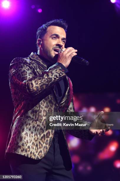Luis Fonsi performs onstage during MusiCares Person of the Year honoring Aerosmith at West Hall at Los Angeles Convention Center on January 24, 2020...