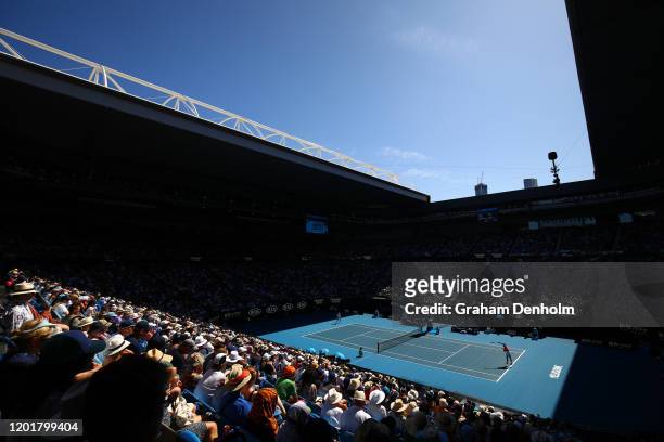 General view of Rod Laver Arena as Rafael Nadal of Spain competes against Pablo Carreno Busta of Spain during the Men's Singles third round match on...