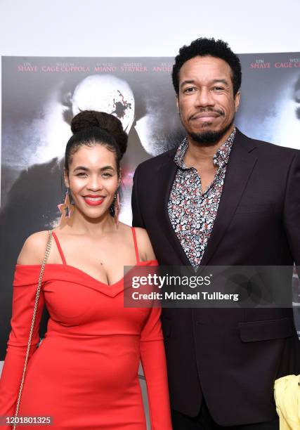 Erin Mackenzie and actor Rico E. Anderson attend the premiere of "Get Gone" at Arena Cinelounge on January 24, 2020 in Hollywood, California.