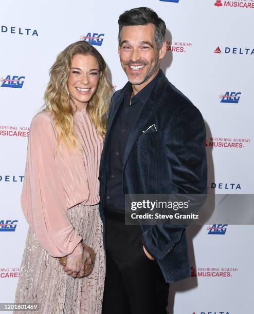 LeAnn Rimes and Eddie Cibrian arrives at the 2020 MusiCares Person Of The Year Honoring Aerosmith at West Hall At Los Angeles Convention Center on...
