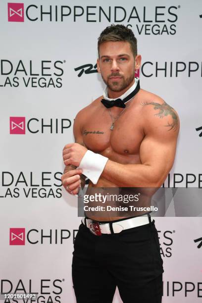 S Joss Mooney arrives at Chippendales at Rio All-Suite Hotel & Casino on January 24, 2020 in Las Vegas, Nevada.