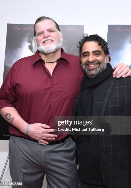 Director Michael Thomas Daniel and Mark David attend the premiere of "Get Gone" at Arena Cinelounge on January 24, 2020 in Hollywood, California.