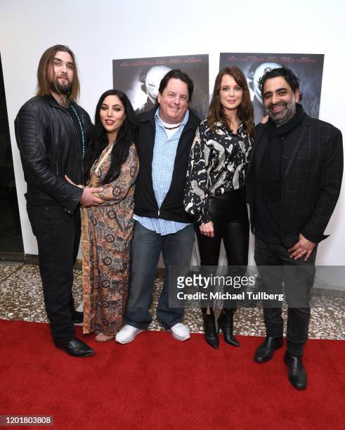 Weston Cage Coppola, Hila Aronian, Chris Oneliner, Lorna Larkin and Mark David attend the premiere of "Get Gone" at Arena Cinelounge on January 24,...