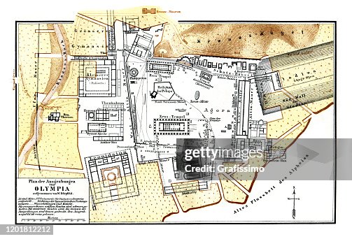 Oliphaunt Map Ancient Olympia Map 1897 High-Res Vector Graphic - Getty Images
