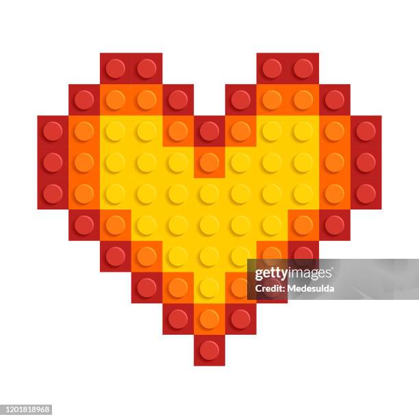 heart plastic toy - plastic block stock illustrations