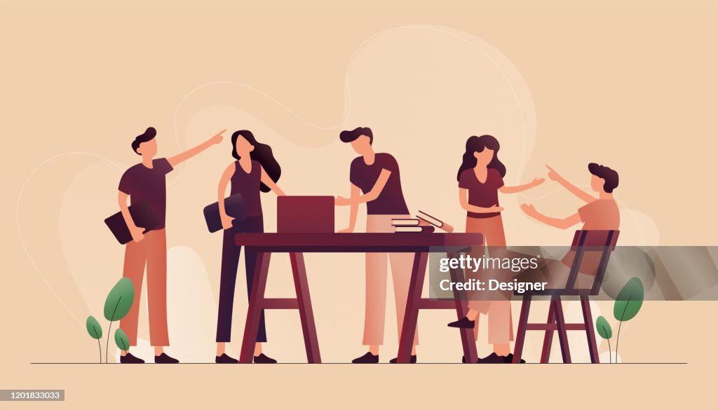 Vector Illustration of Coworking Concept. Flat Modern Design for Web Page, Banner, Presentation etc.